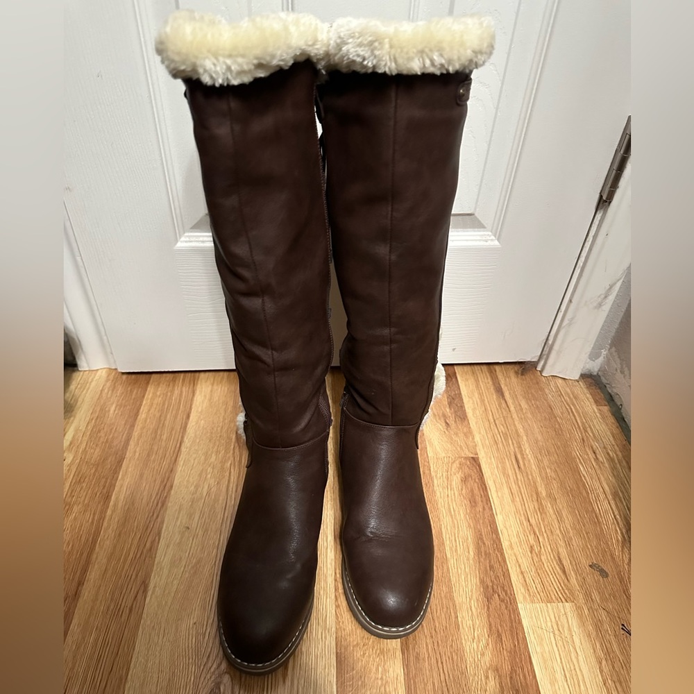 DREAM PAIRS Womens Knee High Warm Fur Winter Zip Boots - Picture 7 of 13